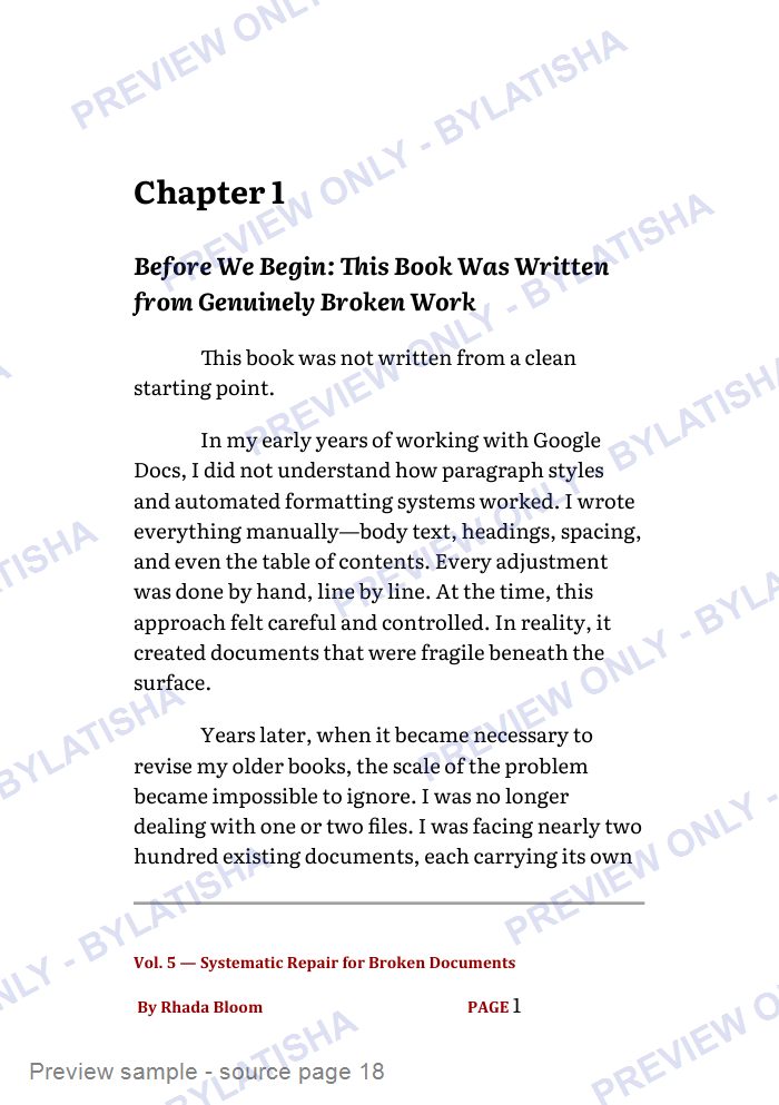 The Rhada Bloom Fix-It Series for Authors: Vol 5 preview sample