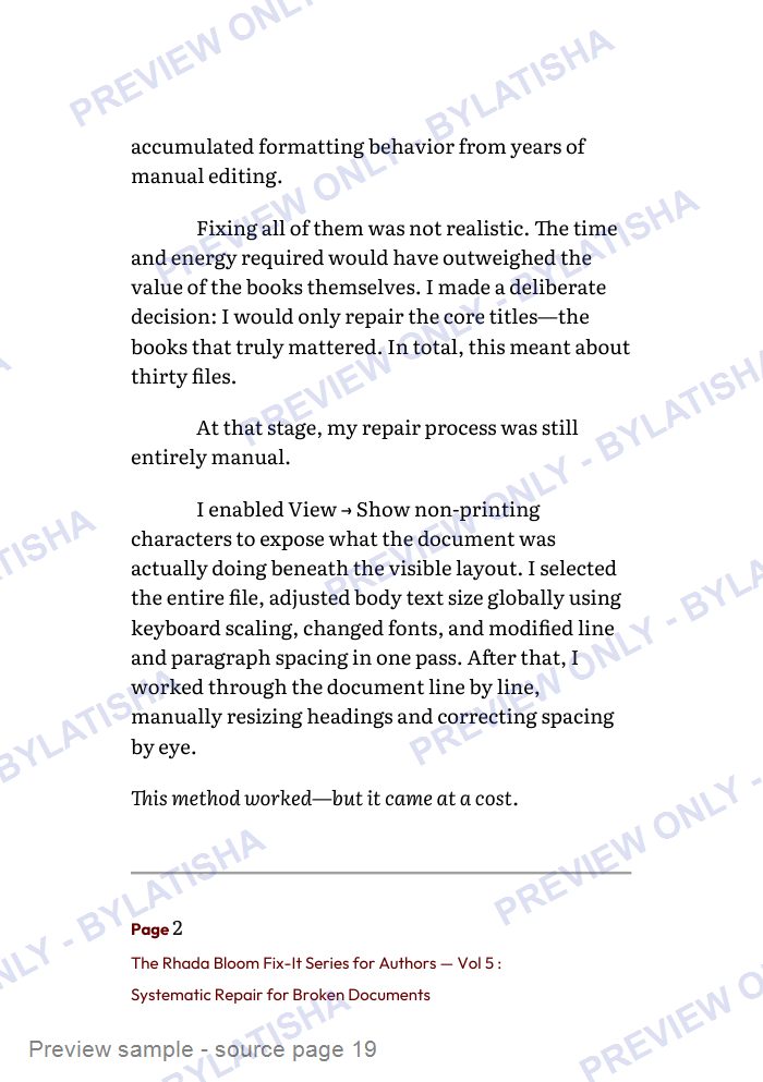 The Rhada Bloom Fix-It Series for Authors: Vol 5 preview sample