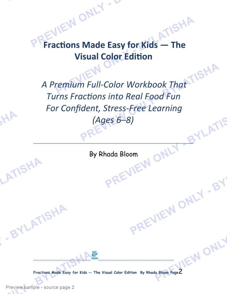 Fractions Made Easy for Kids - The Visual Color Edition preview sample