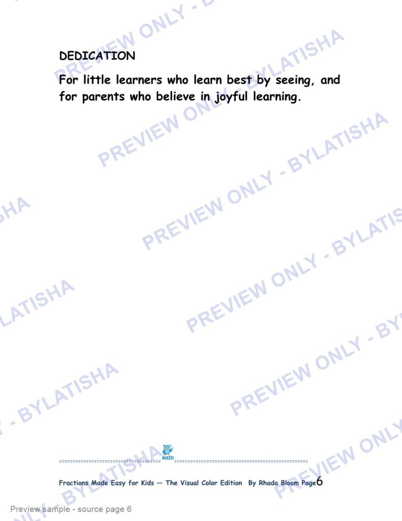 Fractions Made Easy for Kids - The Visual Color Edition preview sample