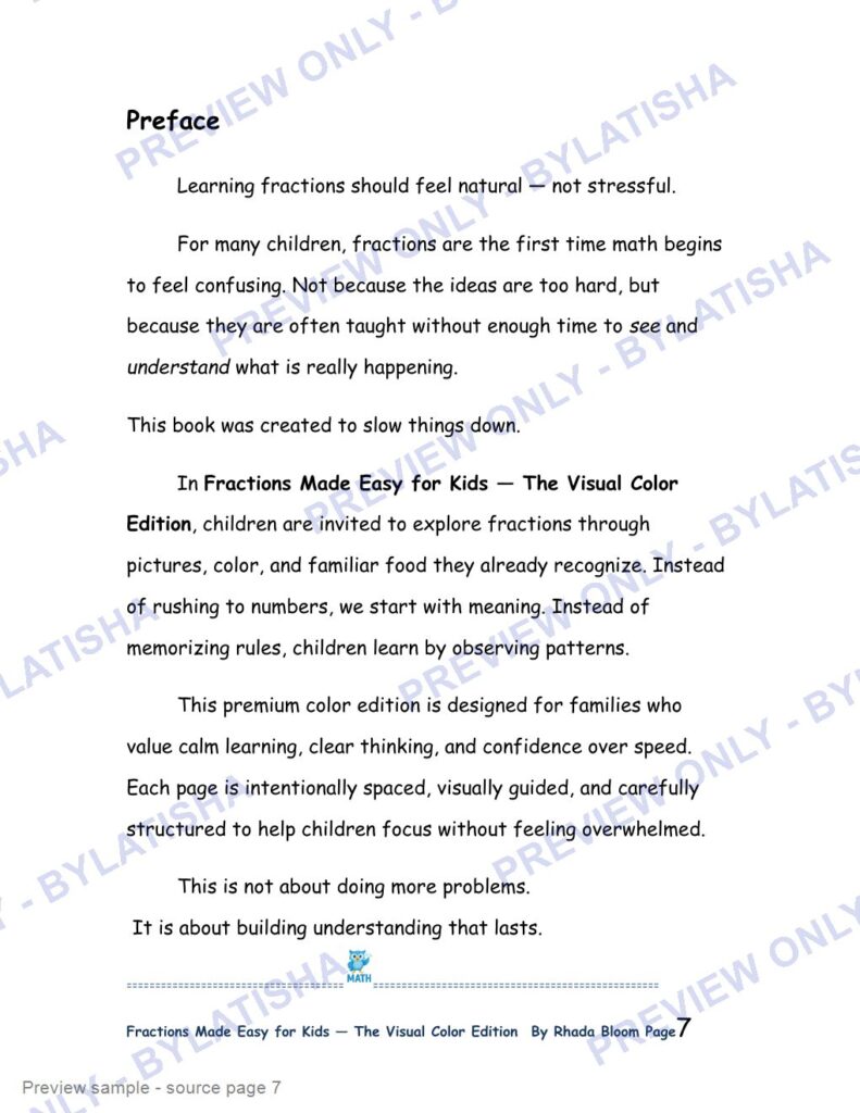 Fractions Made Easy for Kids - The Visual Color Edition preview sample