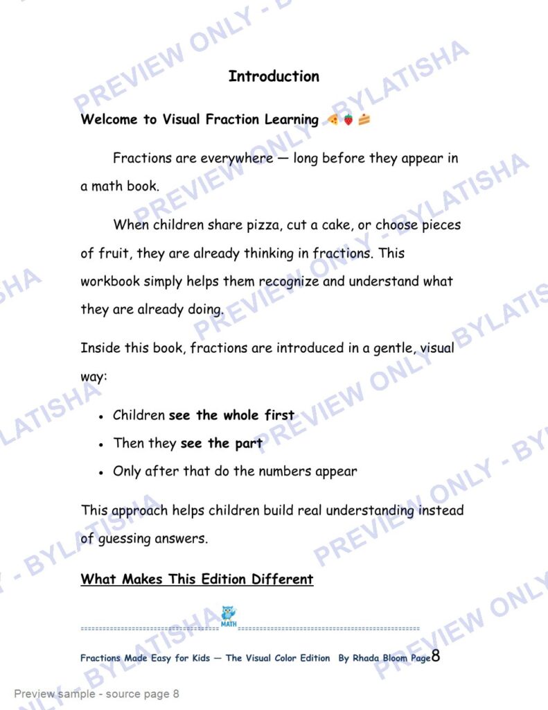 Fractions Made Easy for Kids - The Visual Color Edition preview sample