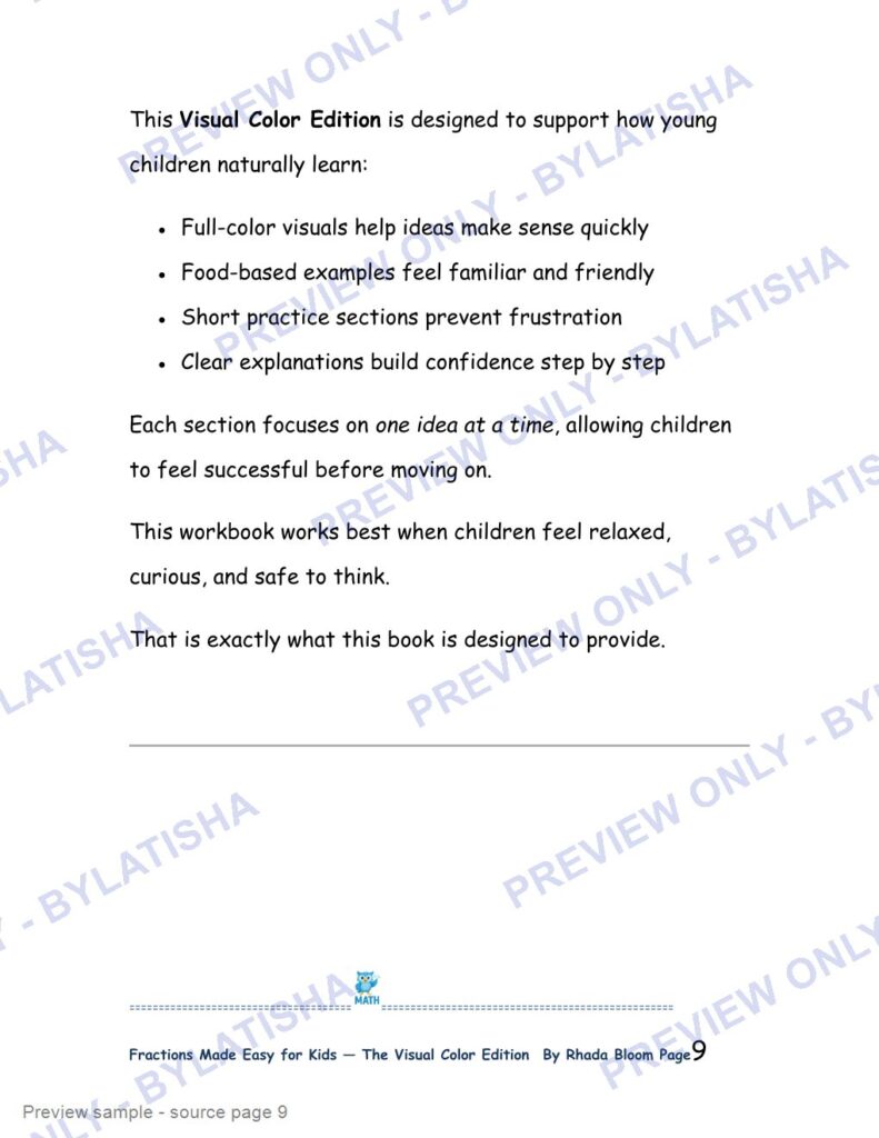 Fractions Made Easy for Kids - The Visual Color Edition preview sample
