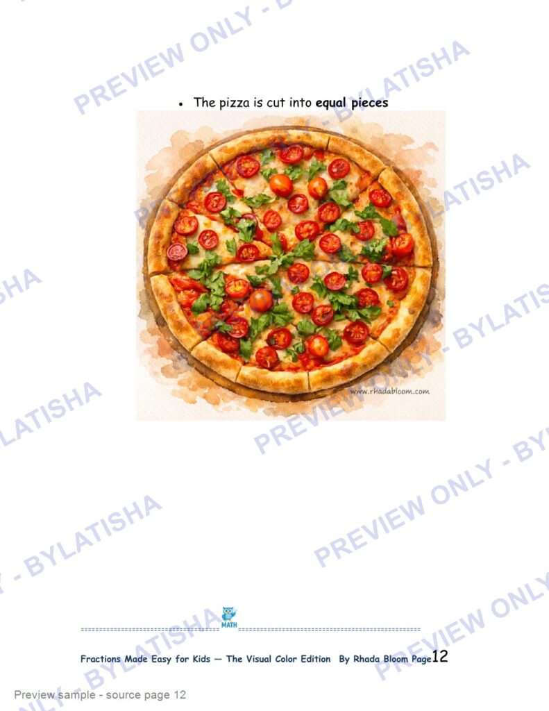 Fractions Made Easy for Kids - The Visual Color Edition preview sample