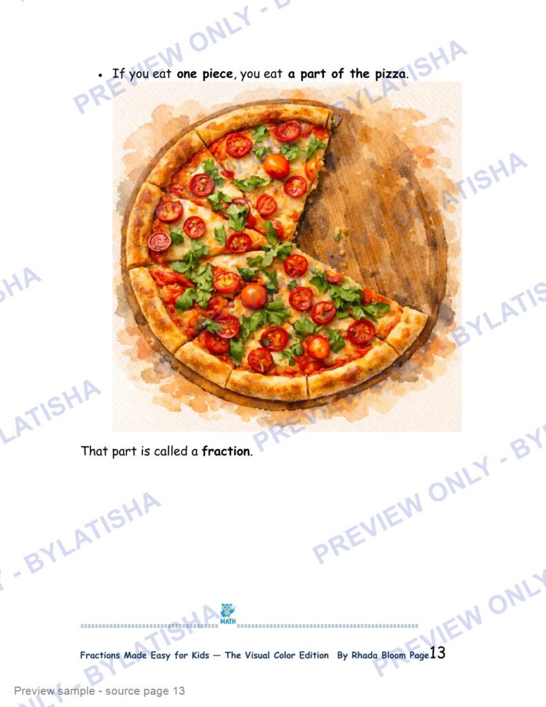 Fractions Made Easy for Kids - The Visual Color Edition preview sample