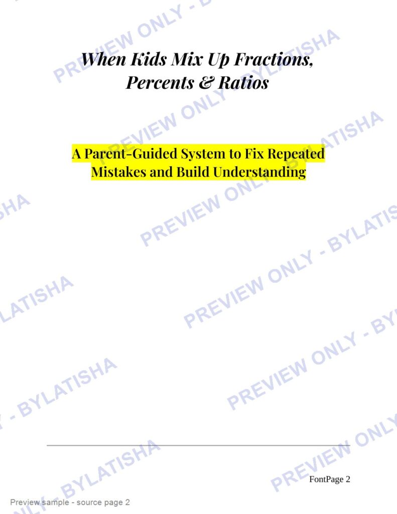 When Kids Mix Up Fractions, Percents and Ratios preview sample