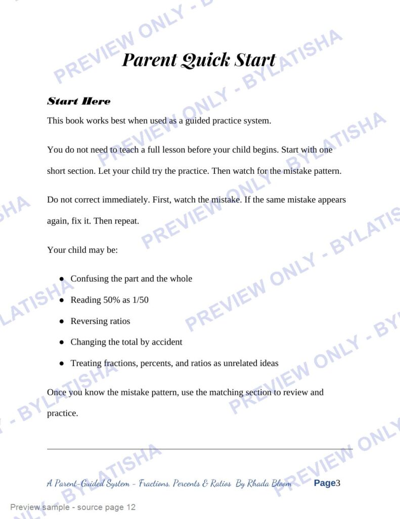 When Kids Mix Up Fractions, Percents and Ratios preview sample