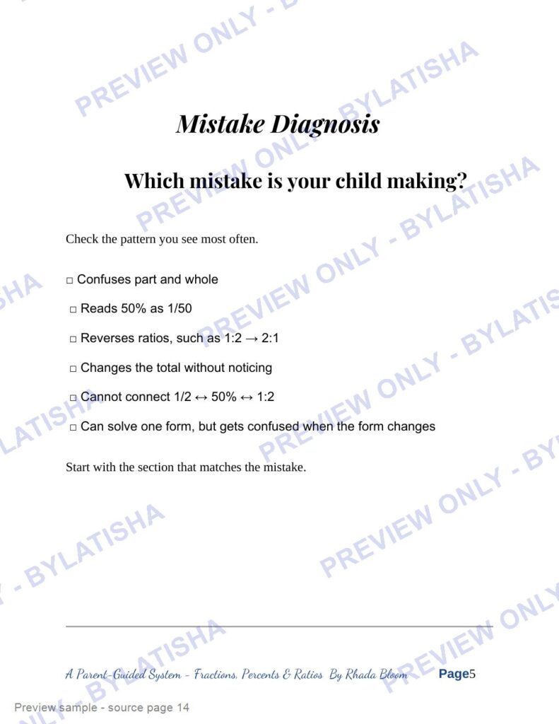 When Kids Mix Up Fractions, Percents and Ratios preview sample