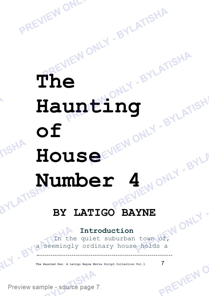 The Haunted Pen: A Latigo Bayne Movie Script Collection: Volume 1 preview sample