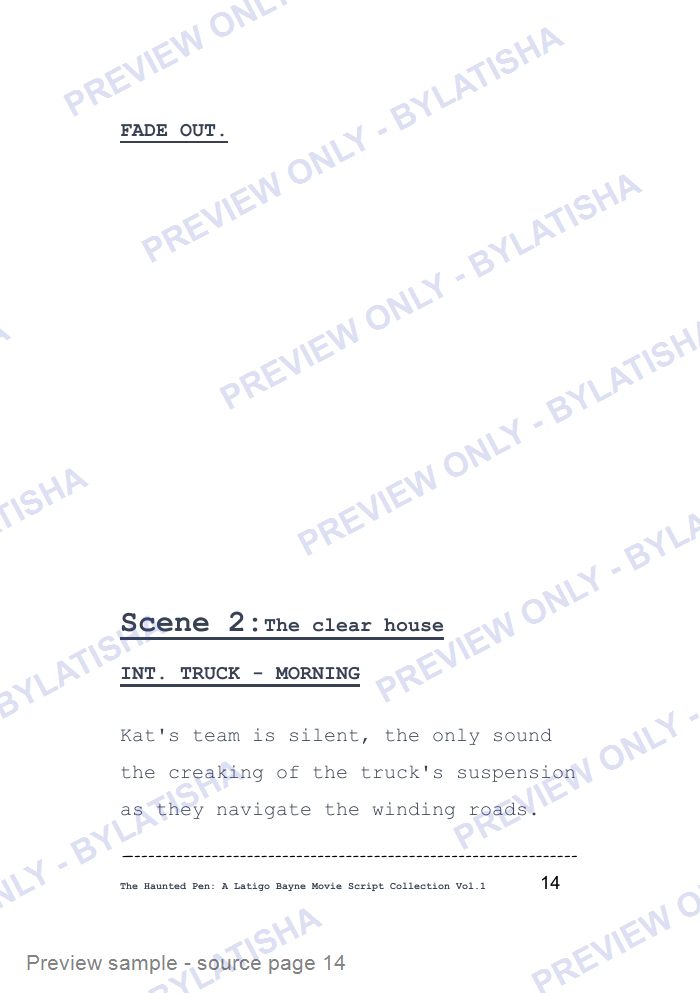 The Haunted Pen: A Latigo Bayne Movie Script Collection: Volume 1 preview sample