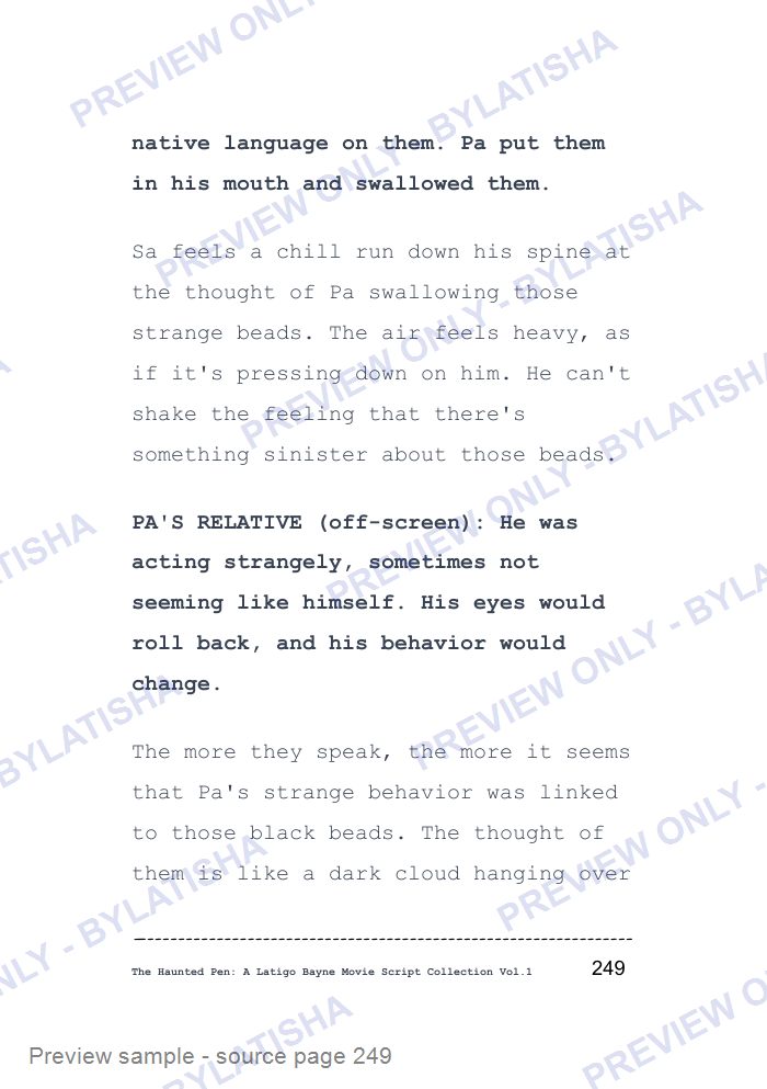 The Haunted Pen: A Latigo Bayne Movie Script Collection: Volume 1 preview sample