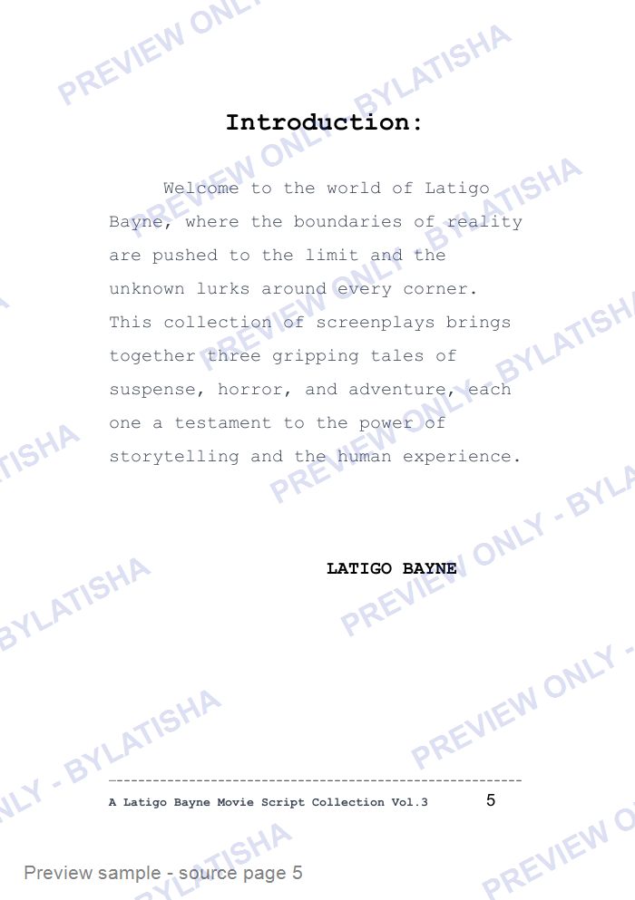 The Haunted Pen: A Latigo Bayne Movie Script Collection: Volume 3 preview sample