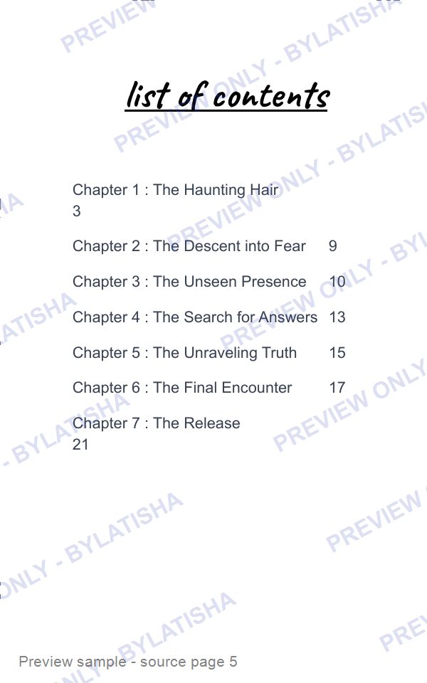 The Haunting Hair: A Supernatural Mystery: E-Book Edition — Latigo’s Flash Read preview sample