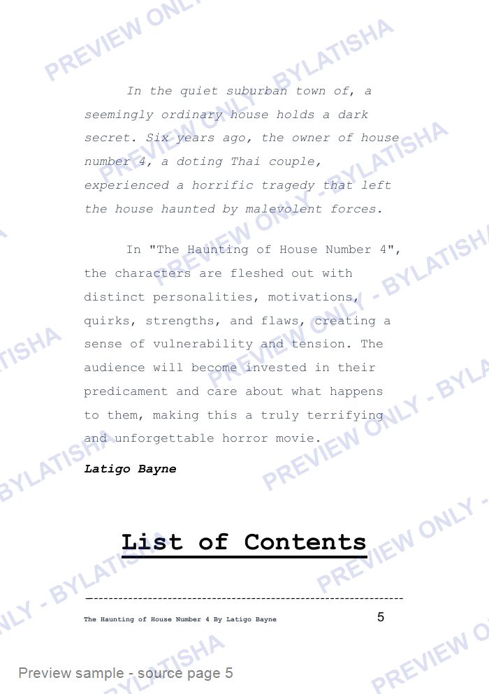 The Haunting of House Number 4: E-Book Edition — Latigo’s Flash Read preview sample