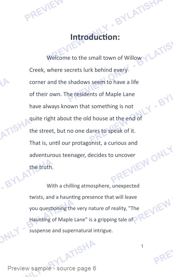 The Haunting of Maple Lane preview sample