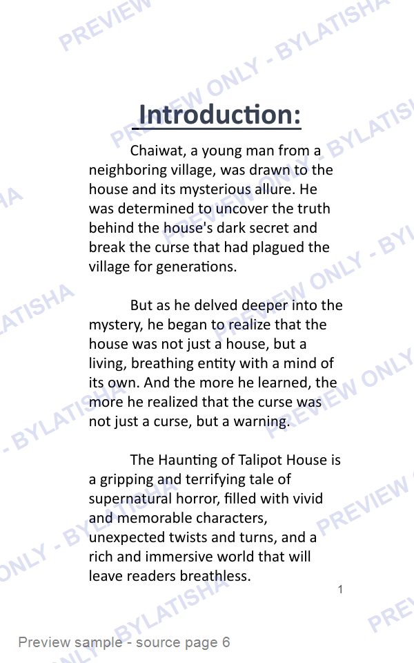 The Haunting of Talipot House: E-Book Edition — Latigo’s Flash Read preview sample