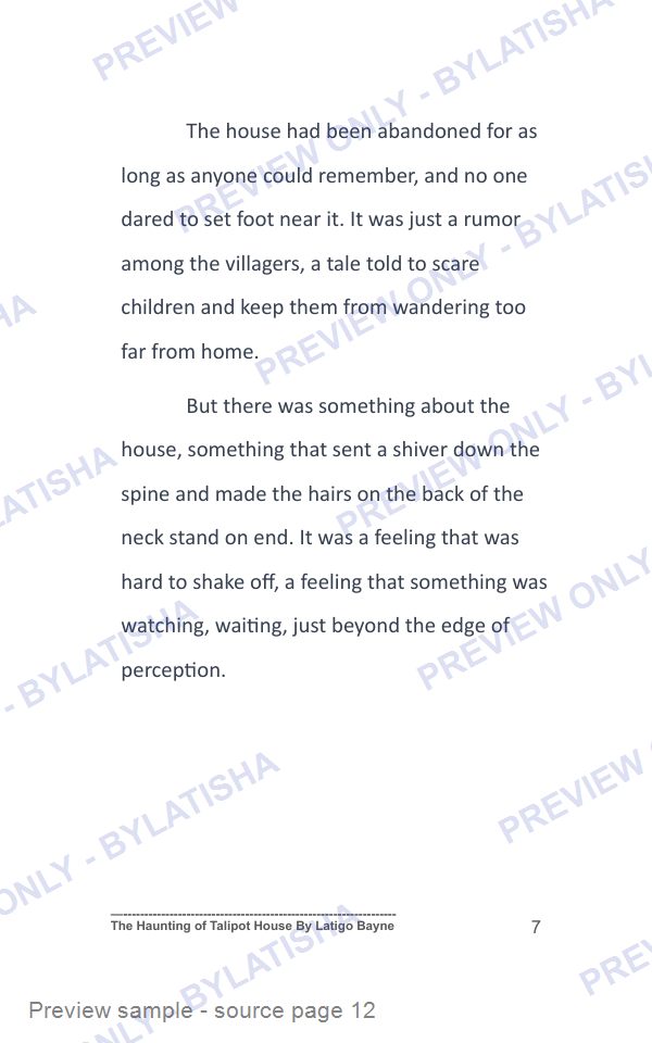 The Haunting of Talipot House: E-Book Edition — Latigo’s Flash Read preview sample