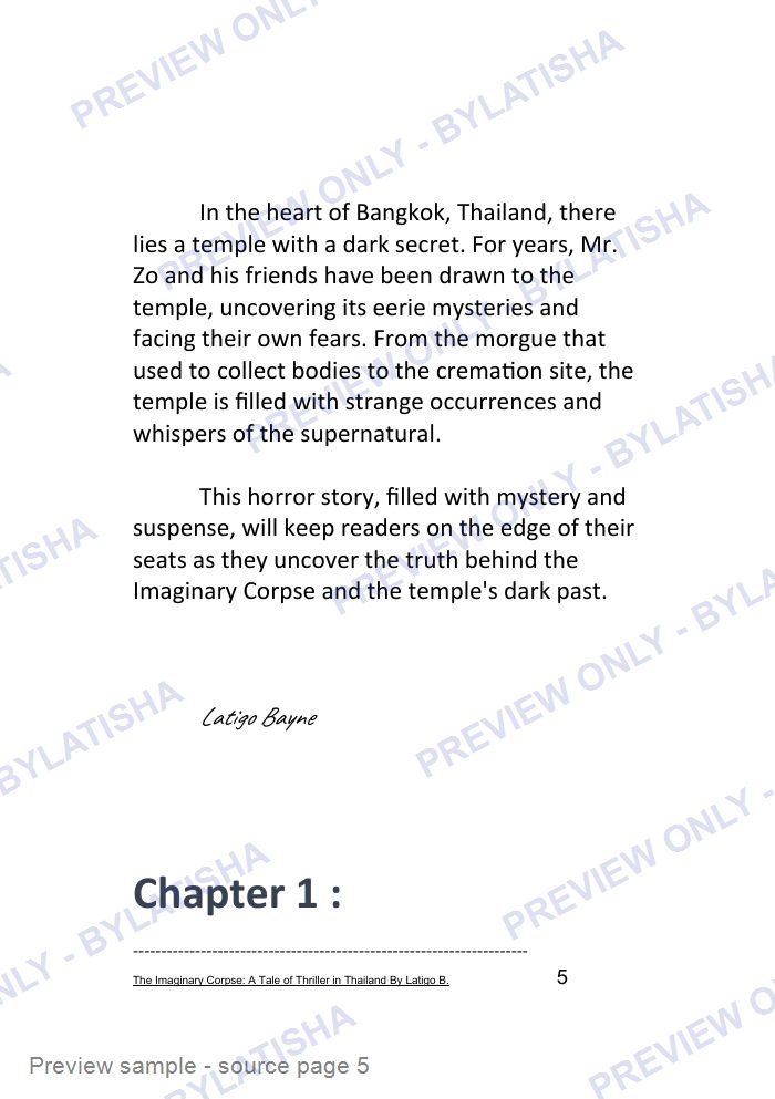 The Imaginary Corpse: A Tale of Thriller in Thailand: E-Book Edition — Latigo’s Flash Read preview sample