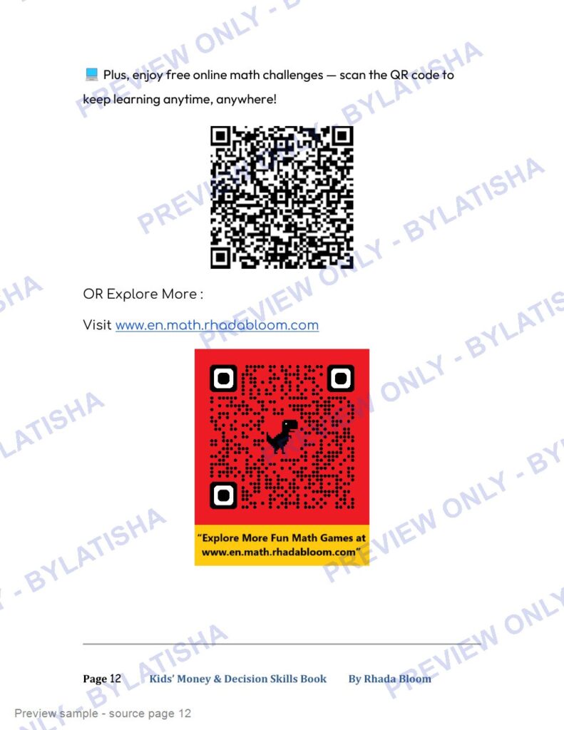 Kids Money & Decision Skills Book preview sample