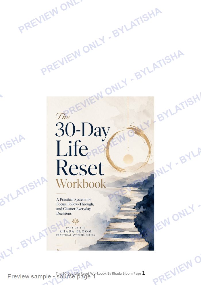 The 30-Day Life Reset Workbook preview sample