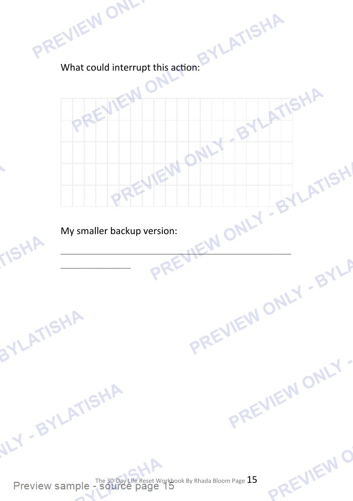 The 30-Day Life Reset Workbook preview sample