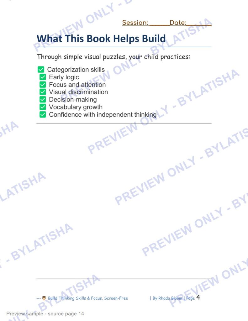 499+ Logic & Category Puzzles for Kids Ages 3-6: Fun Brain Games to Build Thinking Skills & Focus preview sample