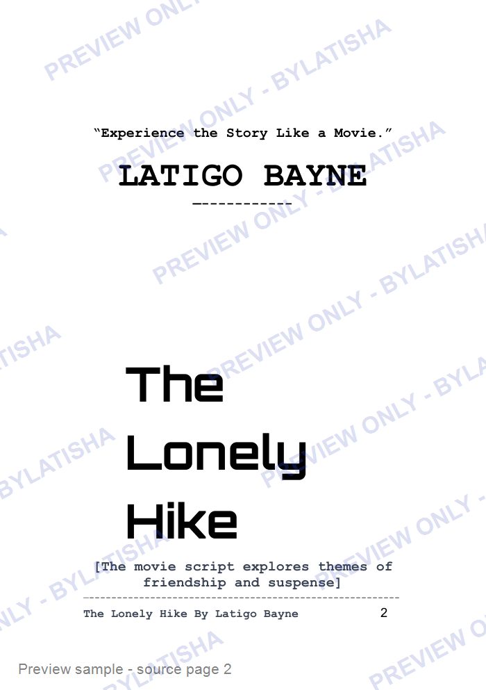 The Lonely Hike preview sample