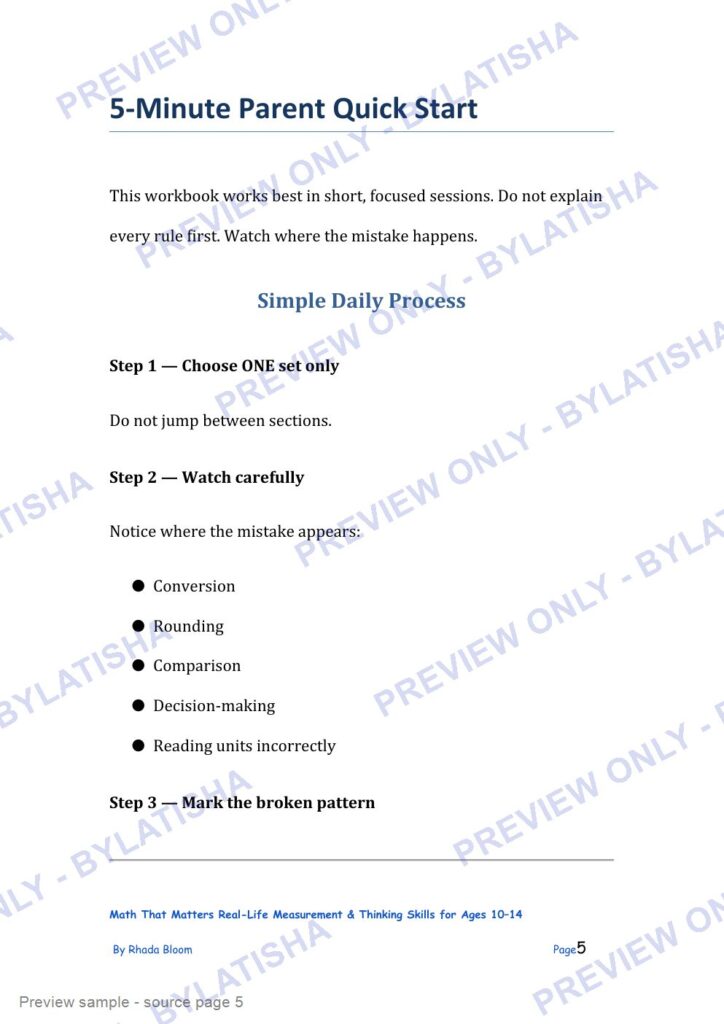 Math That Matters: Real-Life Measurement & Thinking Skills for Ages 10-14 preview sample