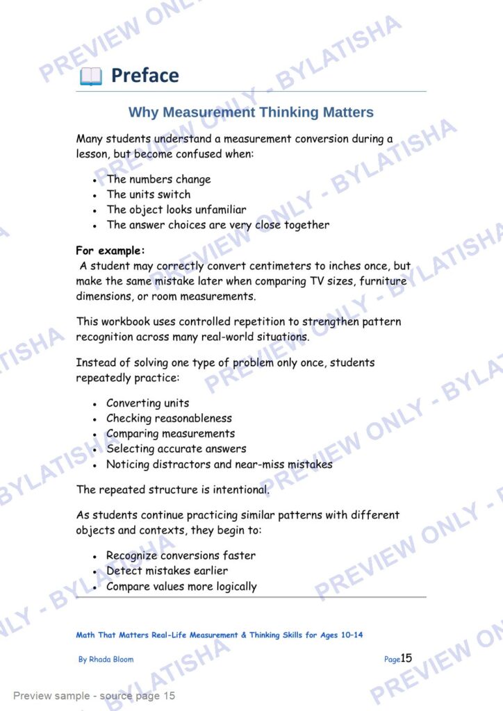 Math That Matters: Real-Life Measurement & Thinking Skills for Ages 10-14 preview sample