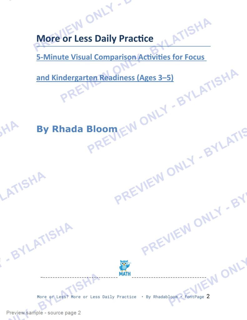 More or Less Daily Practice preview sample