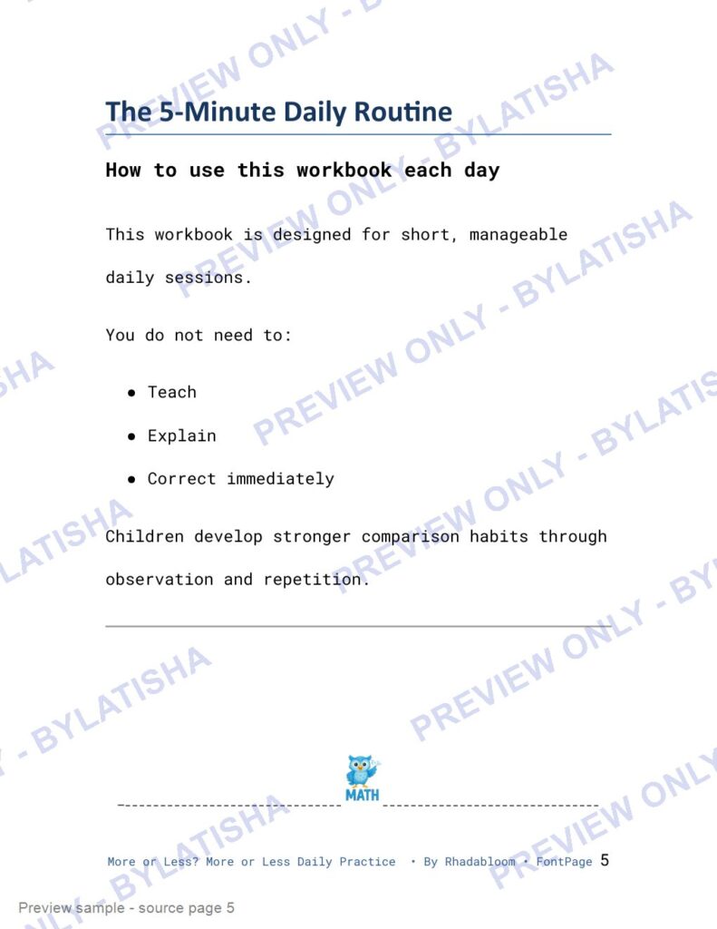 More or Less Daily Practice preview sample