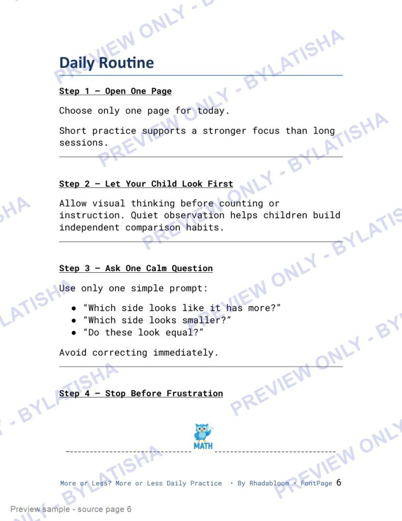 More or Less Daily Practice preview sample