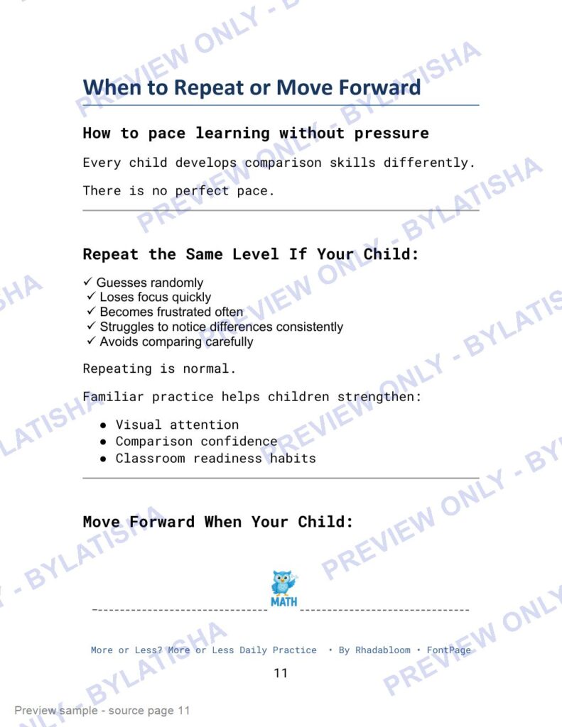 More or Less Daily Practice preview sample