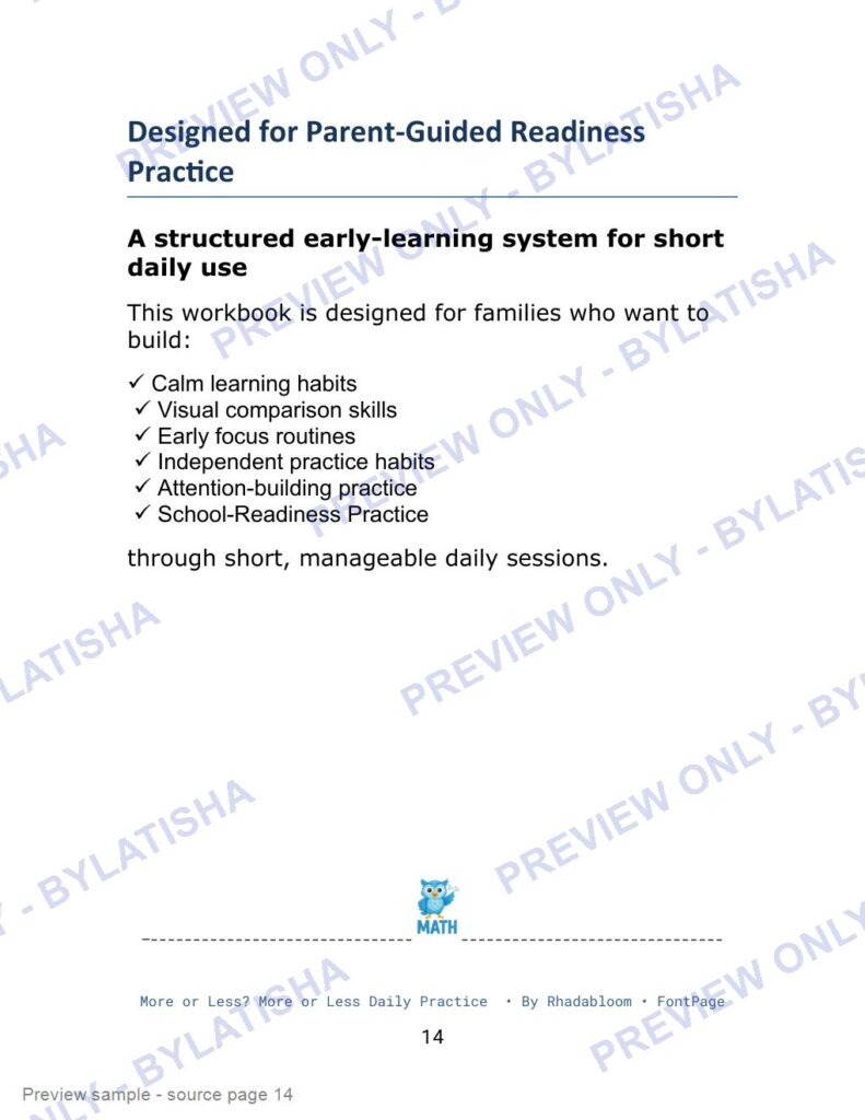 More or Less Daily Practice preview sample