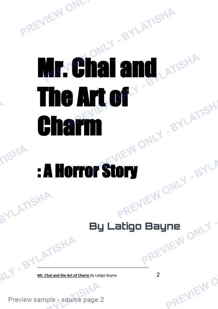 Mr. Chai and The Art of Charm: A Horror Story preview sample