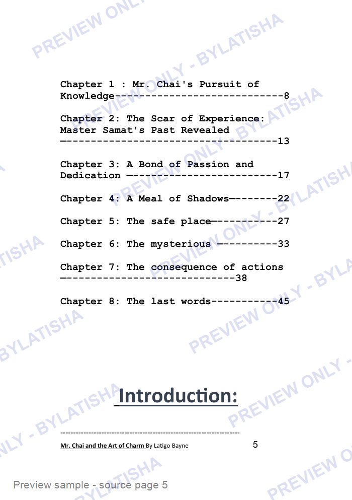 Mr. Chai and The Art of Charm: A Horror Story preview sample