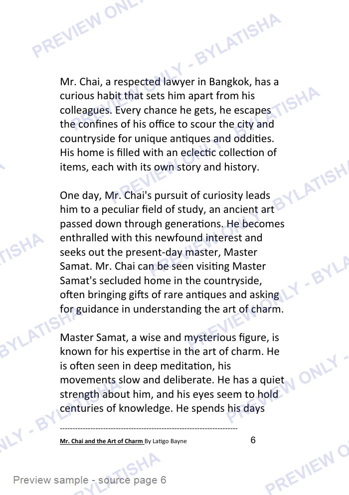 Mr. Chai and The Art of Charm: A Horror Story preview sample