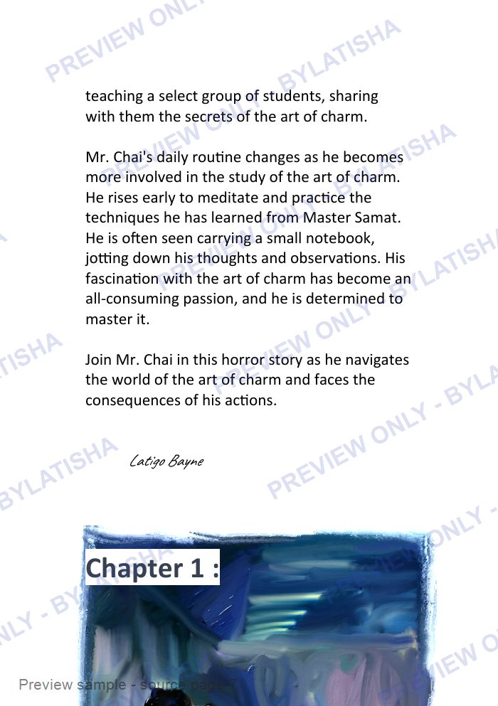 Mr. Chai and The Art of Charm: A Horror Story preview sample
