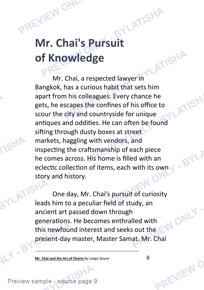 Mr. Chai and The Art of Charm: A Horror Story preview sample