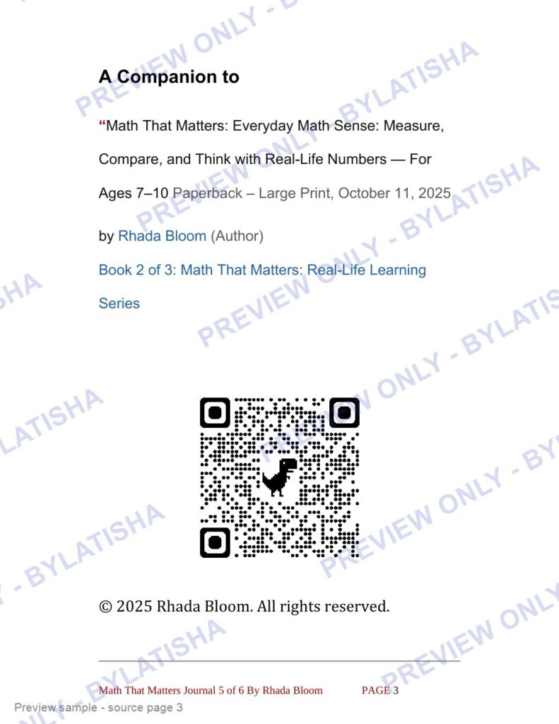 My Measurement Adventures Journal preview sample