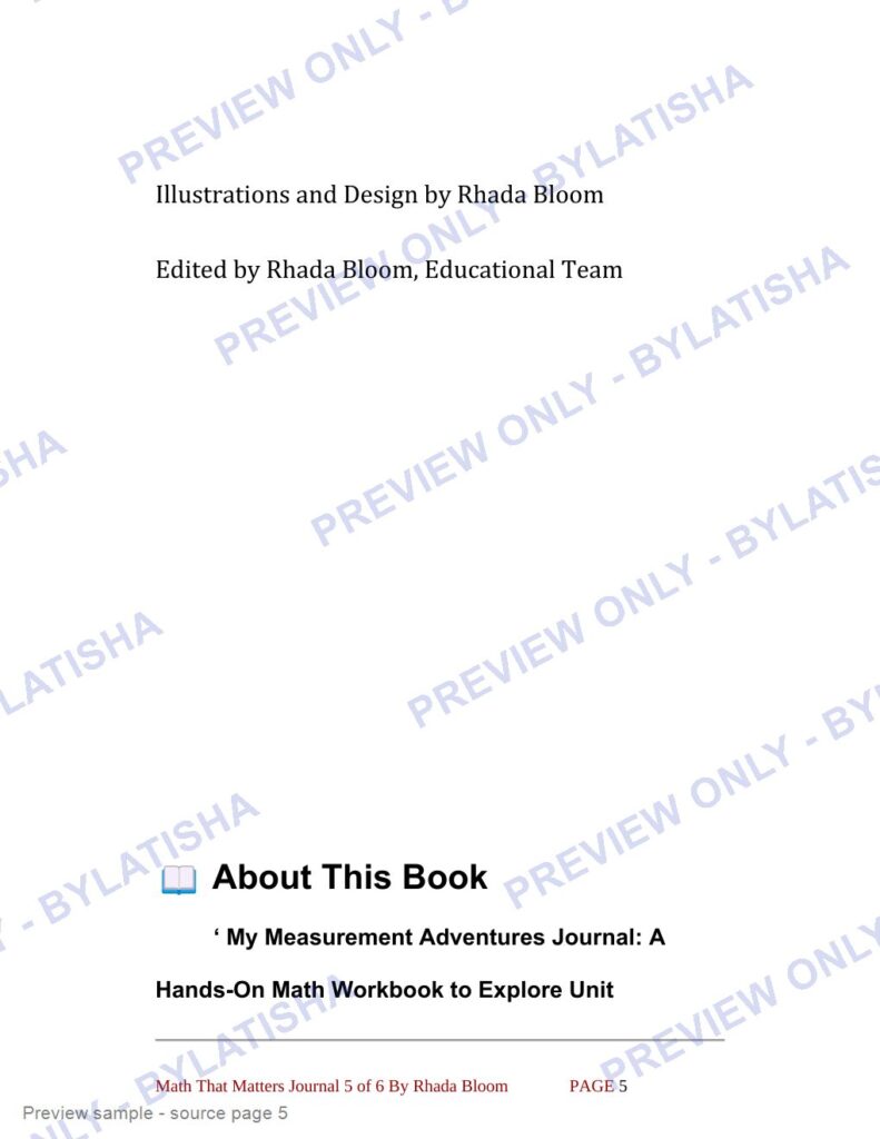 My Measurement Adventures Journal preview sample