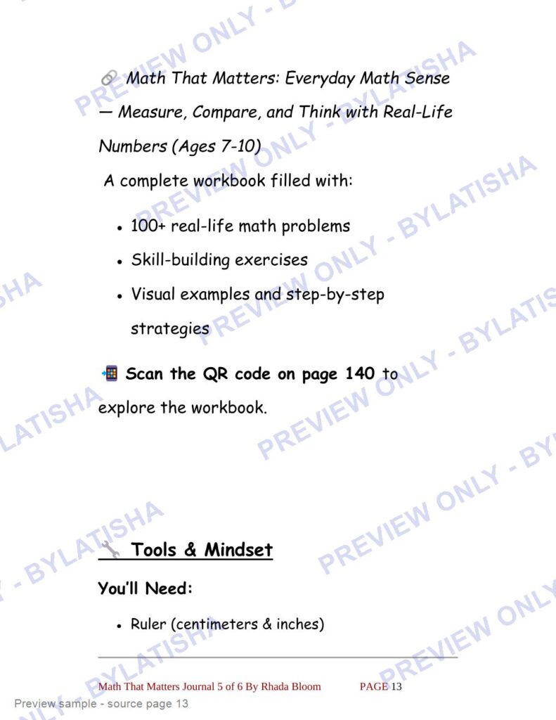 My Measurement Adventures Journal preview sample