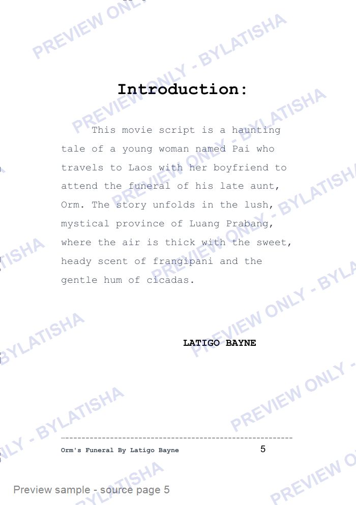 Orm’s Funeral: Screenplay E-Book Edition — Latigo’s Flash Read preview sample