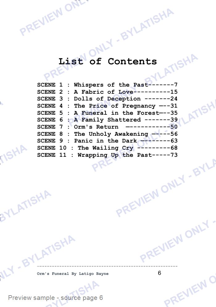 Orm’s Funeral: Screenplay E-Book Edition — Latigo’s Flash Read preview sample