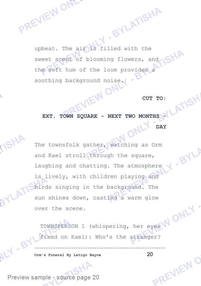 Orm’s Funeral: Screenplay E-Book Edition — Latigo’s Flash Read preview sample