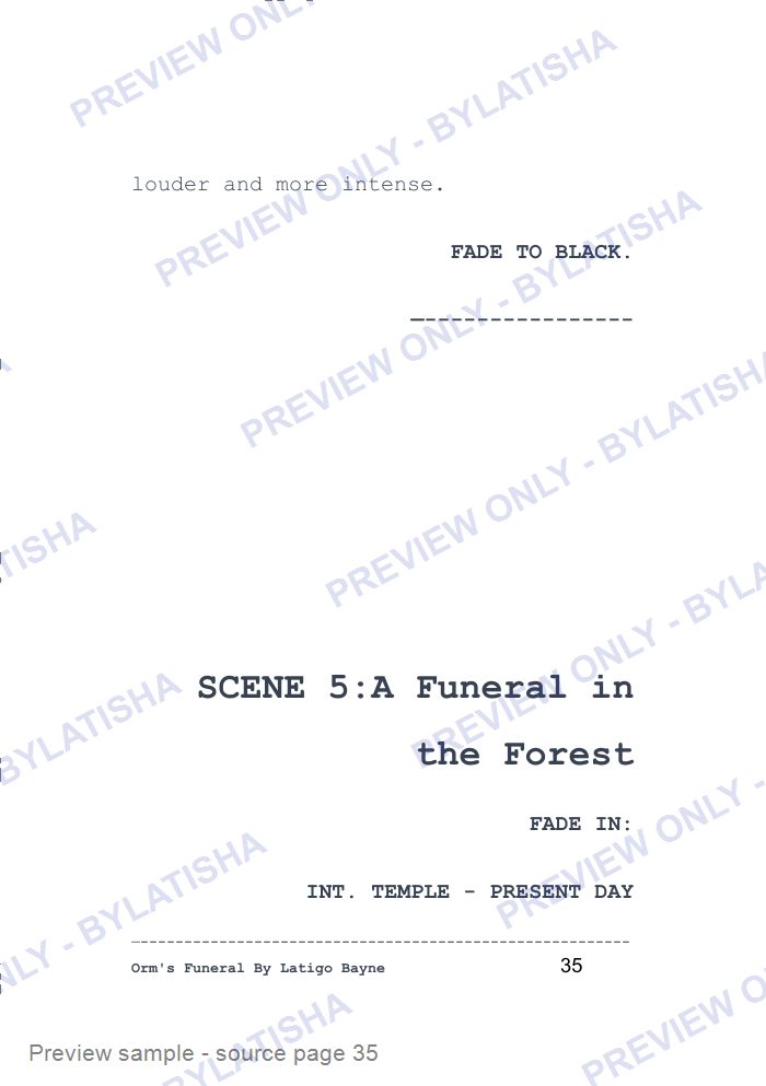 Orm’s Funeral: Screenplay E-Book Edition — Latigo’s Flash Read preview sample