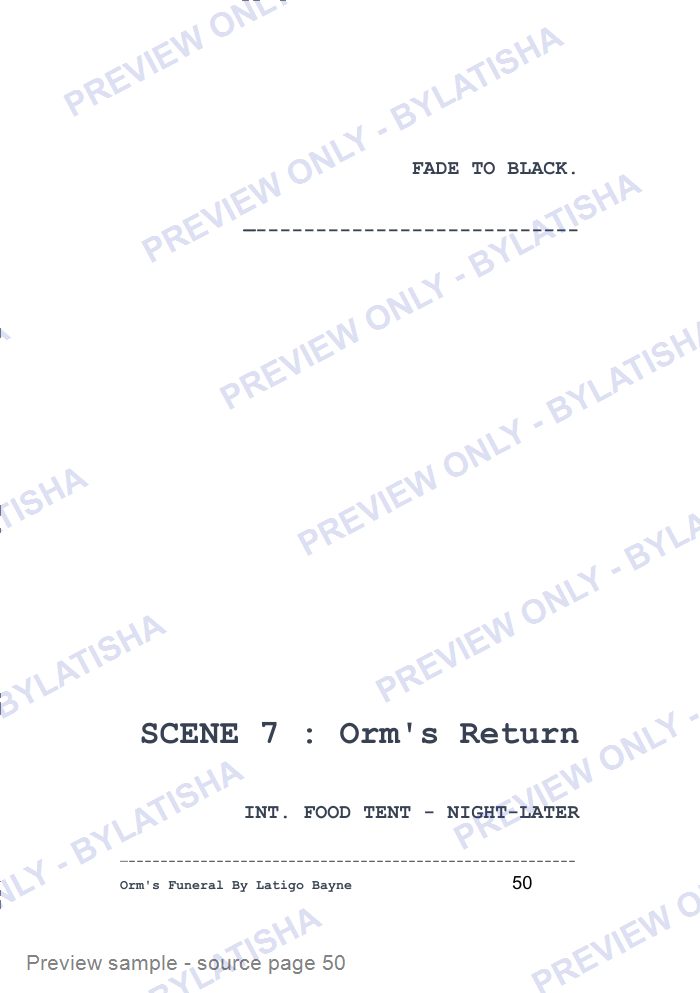 Orm’s Funeral: Screenplay E-Book Edition — Latigo’s Flash Read preview sample