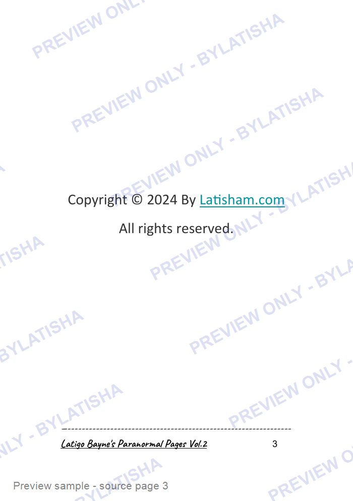 Latigo Bayne's Paranormal Pages: Volume 2 preview sample