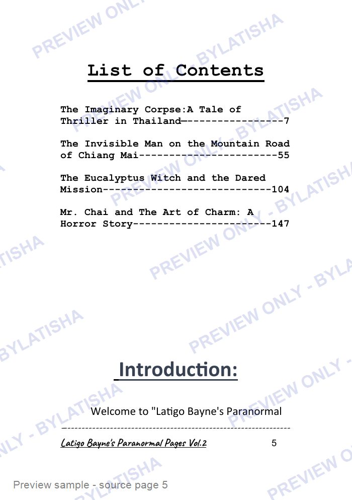 Latigo Bayne's Paranormal Pages: Volume 2 preview sample