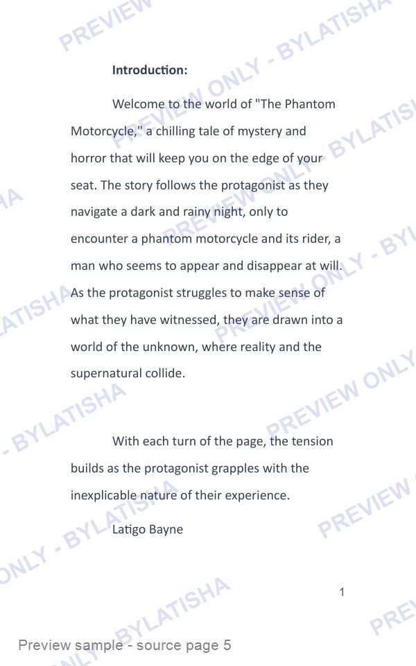 The Phantom Motorcycle preview sample